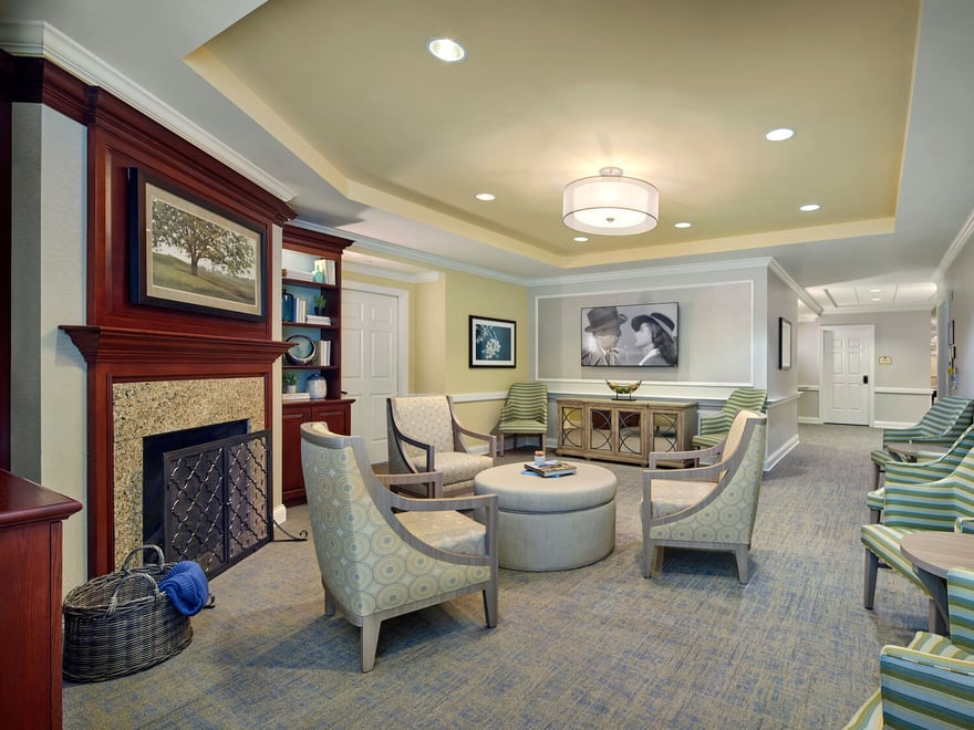 fireplace room at Arbor Terrace Willistown