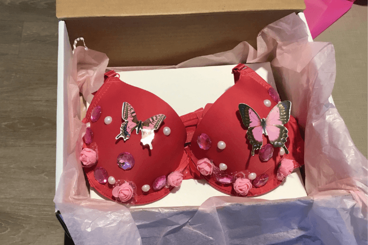 Pink Bras Decorated for a Cause